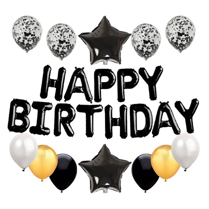 25Pcs/Set Happy Birthday Banner Balloons Foil Letters Balloons Banner for Birthday Party Decoration
