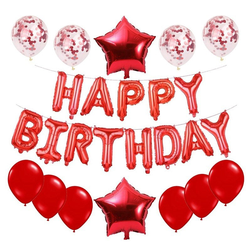 25Pcs/Set Happy Birthday Banner Balloons Foil Letters Balloons Banner for Birthday Party Decoration