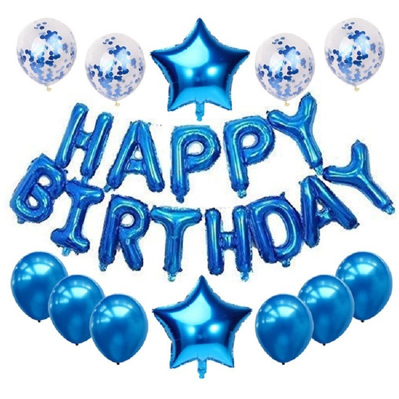 25Pcs/Set Happy Birthday Banner Balloons Foil Letters Balloons Banner for Birthday Party Decoration
