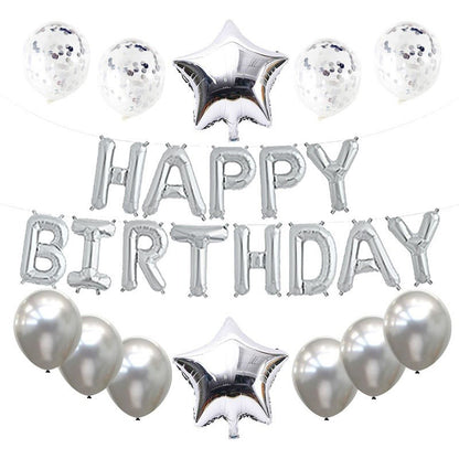25Pcs/Set Happy Birthday Banner Balloons Foil Letters Balloons Banner for Birthday Party Decoration