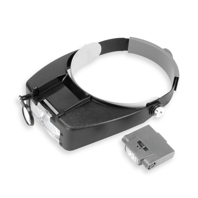 Headband Magnifier with LED Light Lamp Visor Head Mount Magnifying Glass Lens
