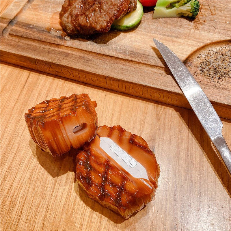For Airpods 1/2 Pro Silicone Case French Steak Wireless Earphones Protector