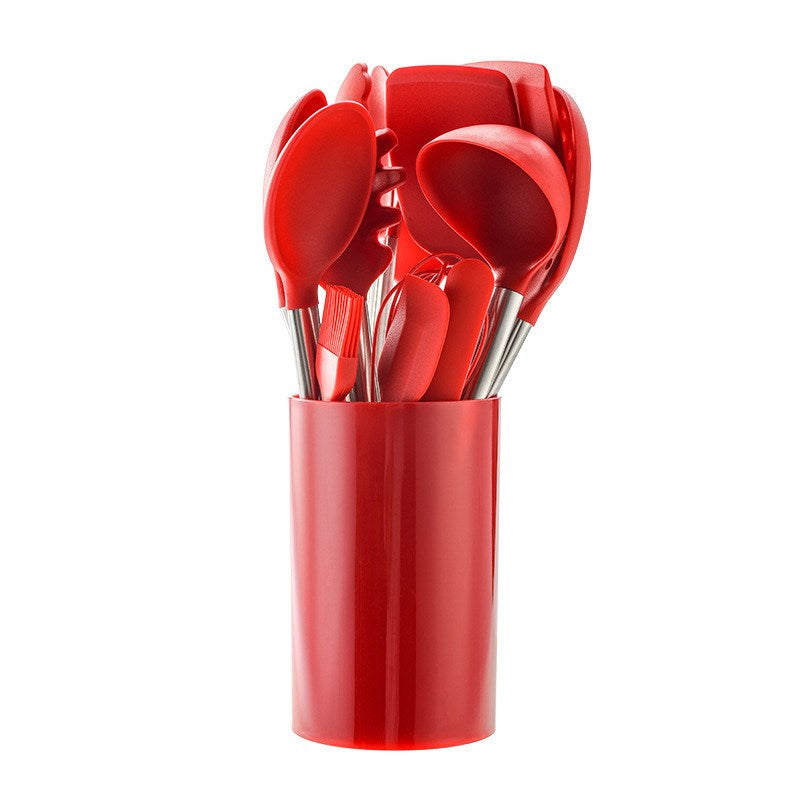 14Pcs Silicone Cooking Utensil Set Non-Stick Heat Resistant Slotted Turner Spoon Spatula Basting Brush Tongs Egg Whisk