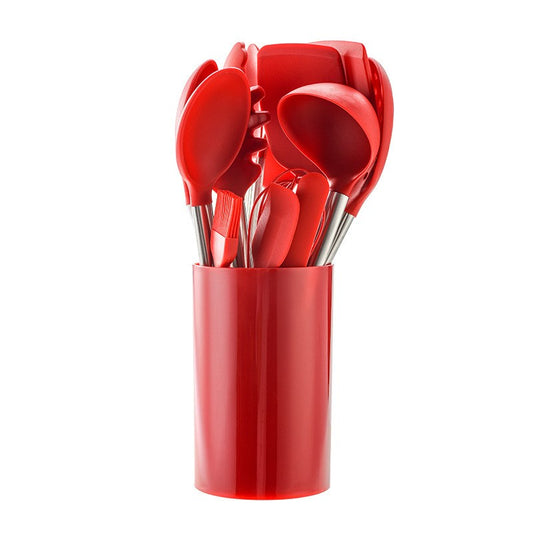 14Pcs Silicone Cooking Utensil Set Non-Stick Heat Resistant Slotted Turner Spoon Spatula Basting Brush Tongs Egg Whisk