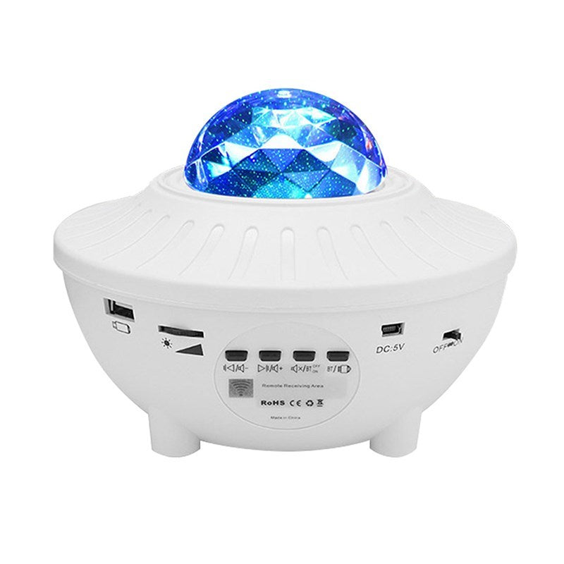Colorful Star Light Projector Rotation Ocean Wave Night Light Music Bluetooth USB Powered Lamp Starry Light