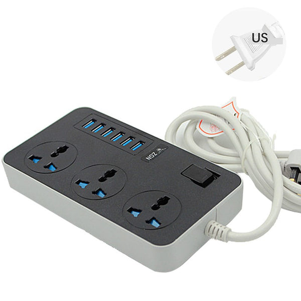 TB-T09 Socket Adapter 3 Outlet Plugs and 6 USB Ports Phone Charger