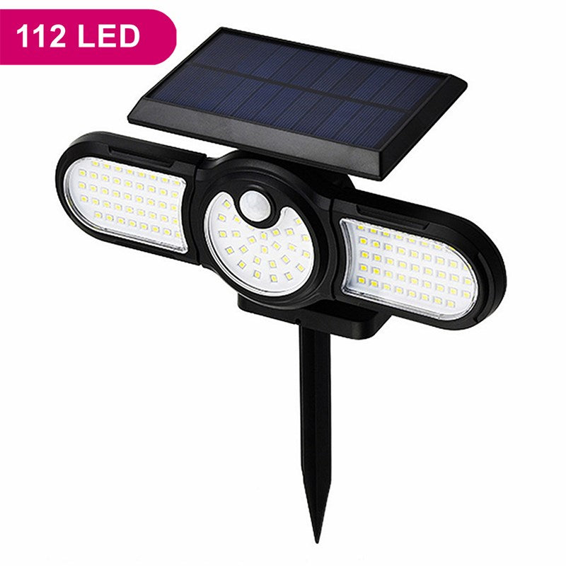 Solar LED Light Motion Sensor Waterproof Outdoor Light Rotary Spotlight Garden Light