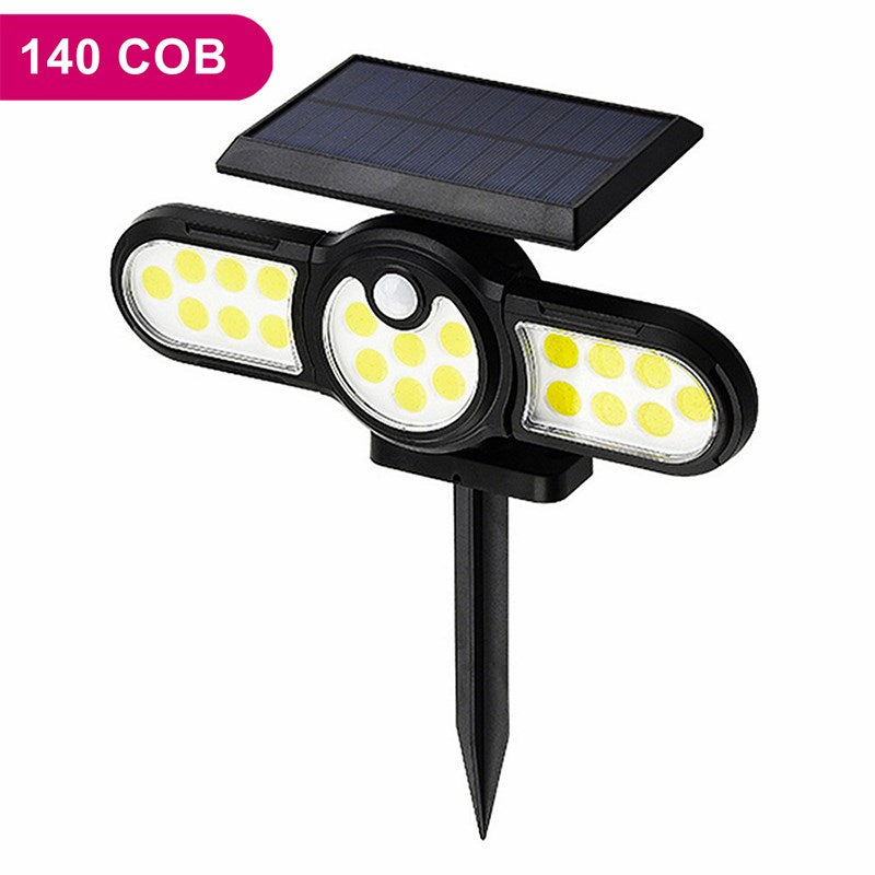 Solar LED Light Motion Sensor Waterproof Outdoor Light Rotary Spotlight Garden Light