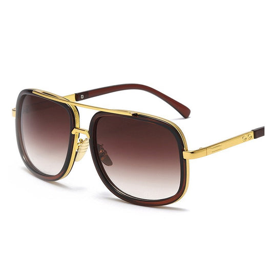Retro Europe Driving Sunglasses Glasses Goggle Lens for Men Women -Black/Gold/Brown
