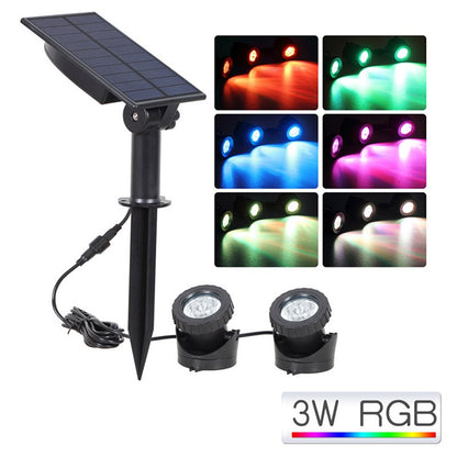 Underwater Solar RGB LED Landscape Light Gradient Spotlight for Garden Pool Patio