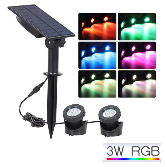 Underwater Solar RGB LED Landscape Light Gradient Spotlight for Garden Pool Patio