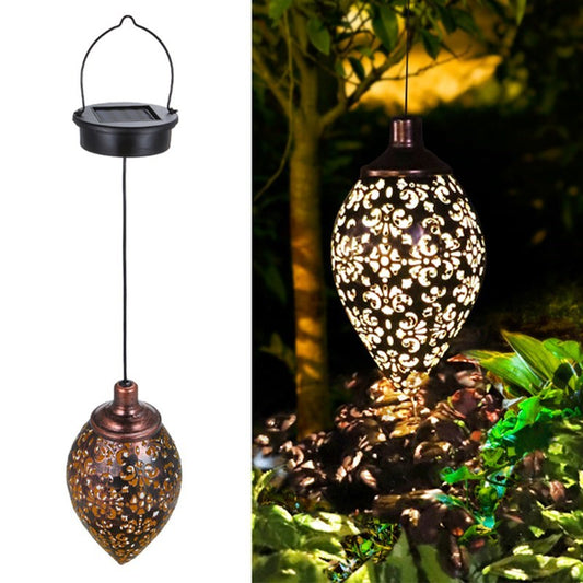 Hanging Solar Light Solar Lantern Waterproof Garden Light Metal Lamp for Outdoor Decor