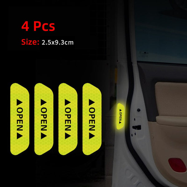 4Pcs Fluorescent Car Reflective Strips Warning Sticker for Lada Granta Vesta Kalina Priora Niva Largus