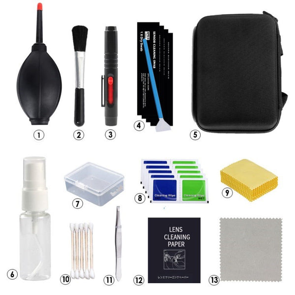 Portable Multi-purpose Camera DSLR Phone Tablet Sensor Lens Cleaning Kit with Carry Bag