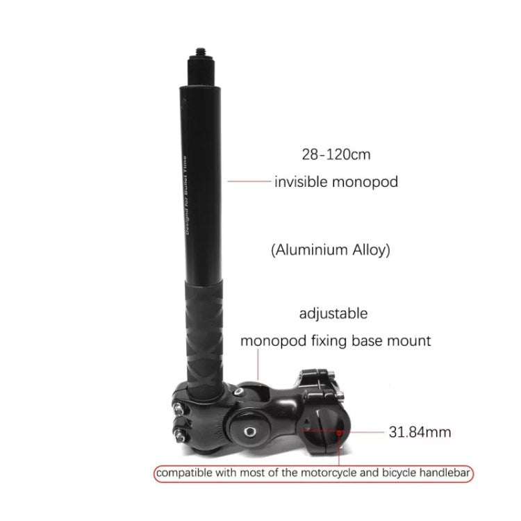 TUYU SM01-B1 Bike Bicycle Selfie Stick Action Camera Bracket Holder Mount Stand for Insta360 One X2R GoPro