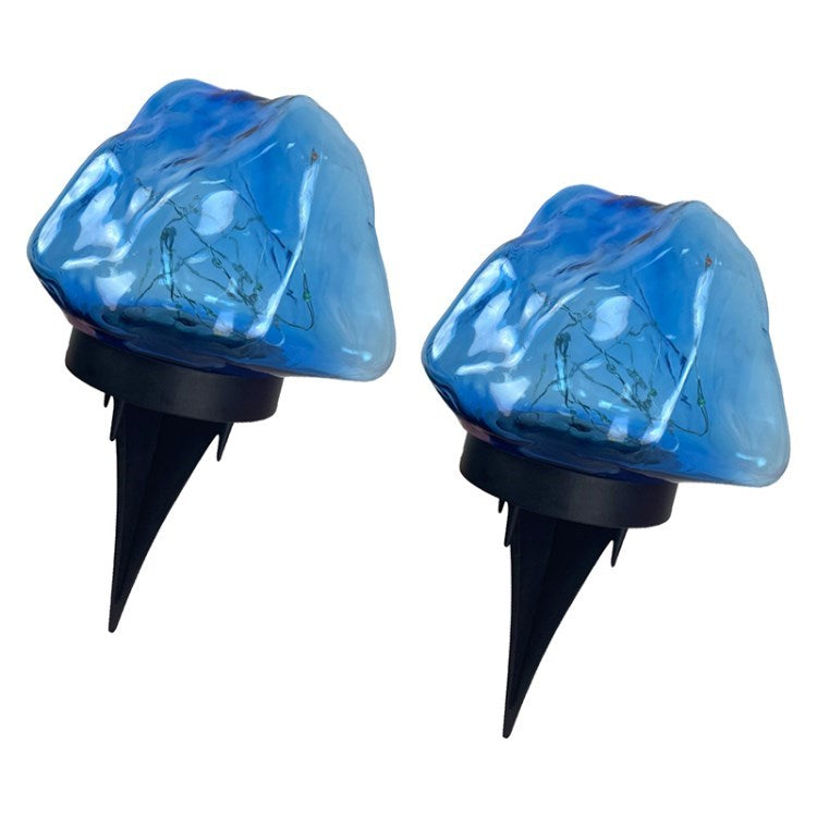 2Pcs Rotating Solar Lawn Light IP67 Waterproof Landscape Stylish Decorative Light Fixture for Garden Pathway