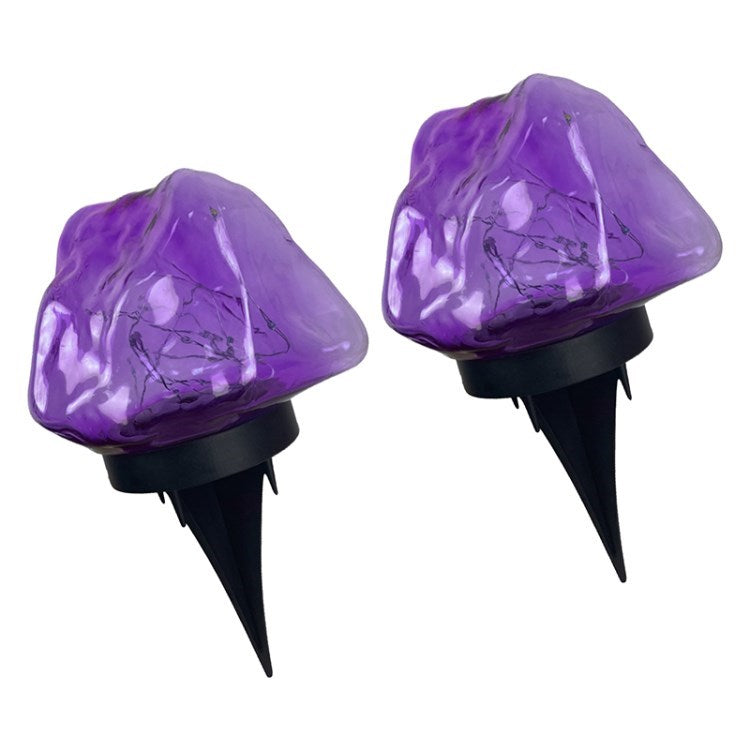 2Pcs Rotating Solar Lawn Light IP67 Waterproof Landscape Stylish Decorative Light Fixture for Garden Pathway