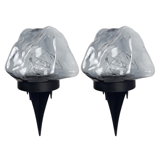 2Pcs Rotating Solar Lawn Light IP67 Waterproof Landscape Stylish Decorative Light Fixture for Garden Pathway