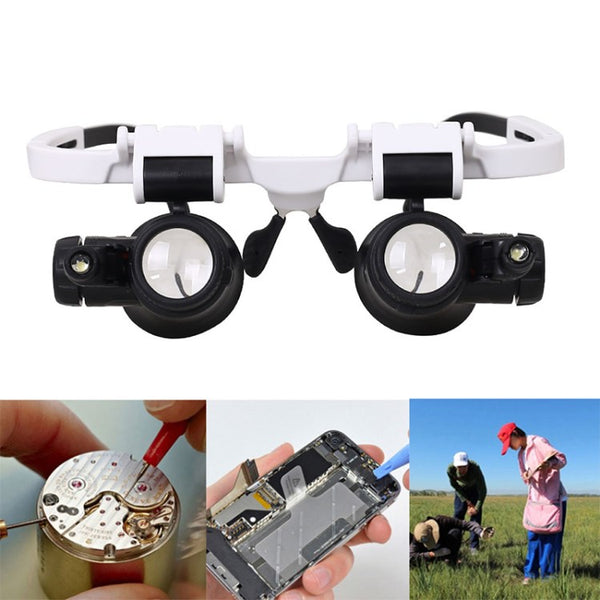 BEILESHI 9892H-1 8X/23X Head Mounted Magnifier Jeweler Watchmaker Magnifying Glass LED Magnifying Glasses