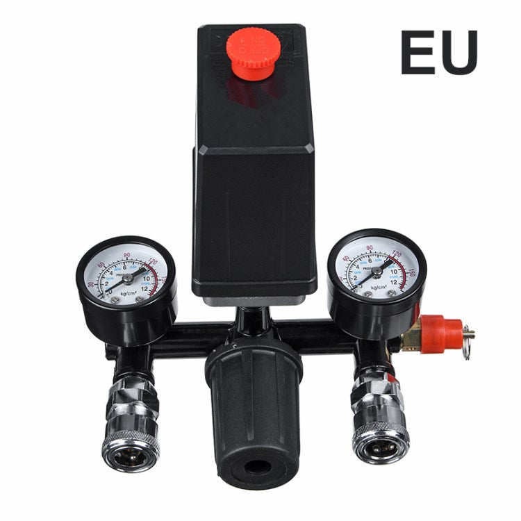 220V 90-120PSI Pressure Switch Manifold Regulator Gauges Air Compressor Pressure Switch Control Valve