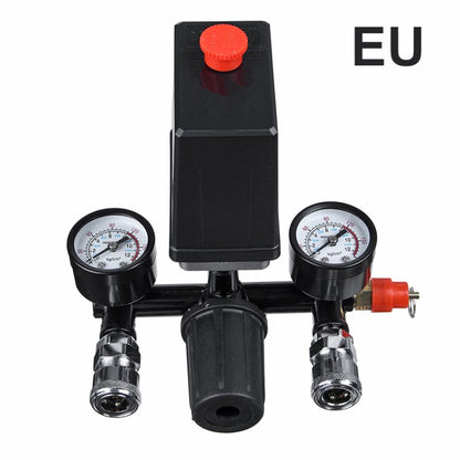 220V 90-120PSI Pressure Switch Manifold Regulator Gauges Air Compressor Pressure Switch Control Valve