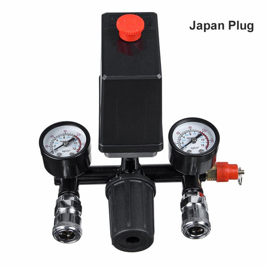 220V 90-120PSI Pressure Switch Manifold Regulator Gauges Air Compressor Pressure Switch Control Valve