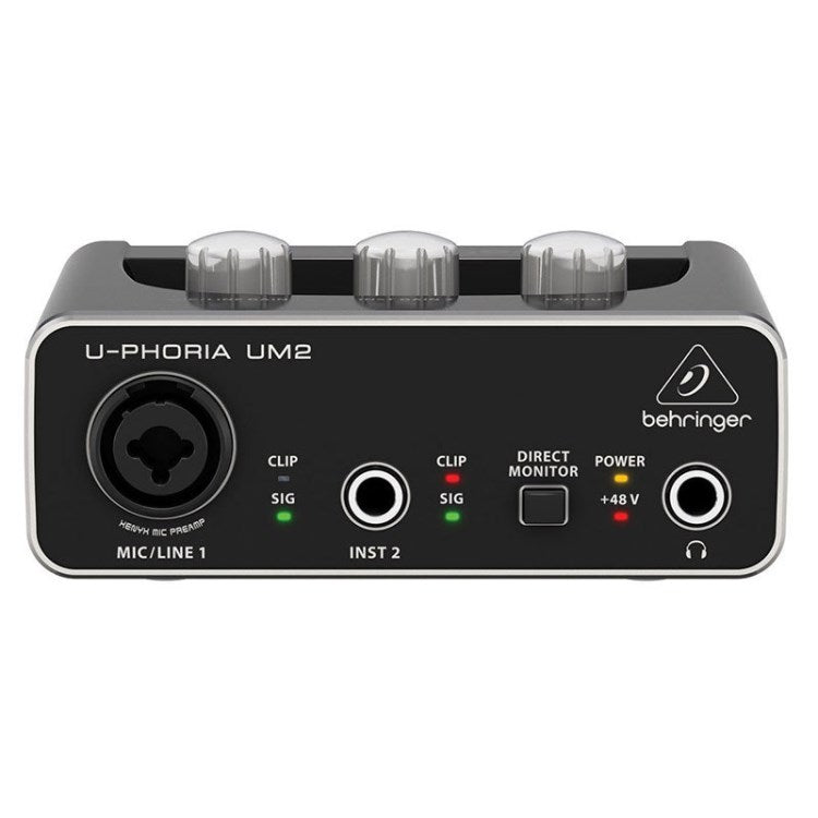 BEHRINGER U-Phoria UM2 Audiophile 2-Channel USB Audio Port with XENYX Mic Amplifier Preamplifier