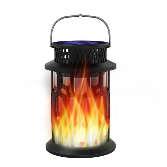 IP55 Waterproof Solar Wall Lantern Flickering Flame Light Energy-saving Hanging Solar Lamp for Porch Patio Yard