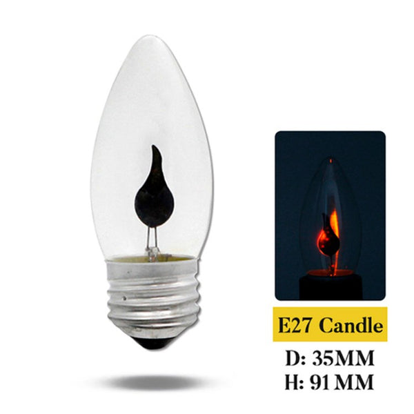 E27 Flickering Flame Light Bulb Small Flame Effect Candelabra Bulbs Orange Light