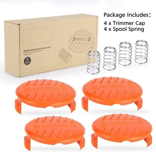 100-P Spool Cover Set for Black/Decker Replacement Parts with 4 Cap + 4 Spring
