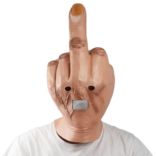 Funny Cosplay Middle Finger Mask Headgear Halloween Mask Toy Carnival Party Costume Props