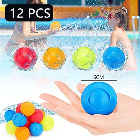 12Pcs Reusable Water Bombs Quick Fill Water Balloons Splash Soaker Water Fight Toy for Pool Party