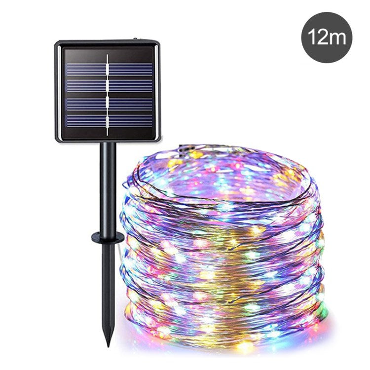 Outdoor Solar Fairy String Light Adjustable Waterproof Durable Silver Wire Light for Patio Garden Christmas Decoration