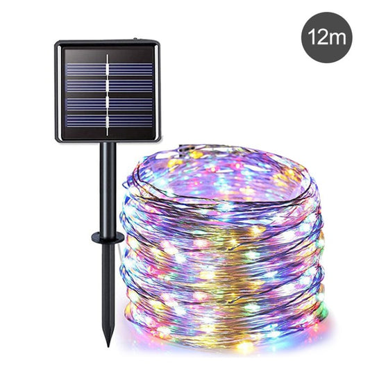 Outdoor Solar Fairy String Light Adjustable Waterproof Durable Silver Wire Light for Patio Garden Christmas Decoration