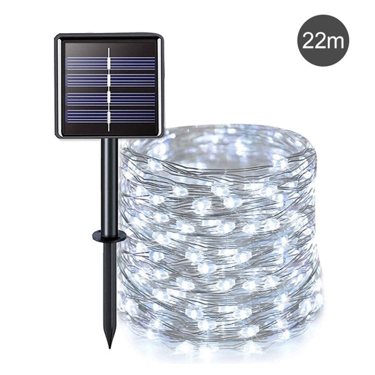 Outdoor Solar Fairy String Light Adjustable Waterproof Durable Silver Wire Light for Patio Garden Christmas Decoration