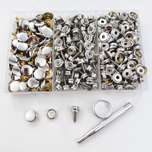 100 Sets 15mm Canvas Snap Kit Screw Buckle Ship Snap for Boat Cover Leather Snap Buttons