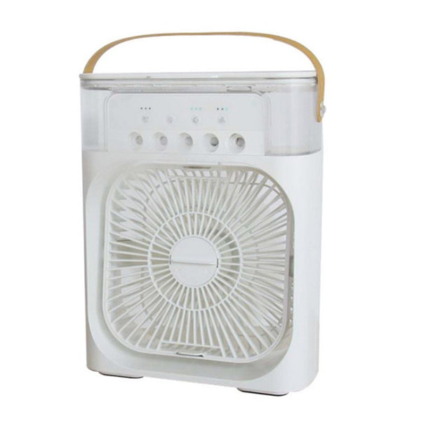 Portable Air Conditioner Evaporative Air Cooler Humidifier 3 Speeds USB Plug-in Cooling Fan with Colorful Light