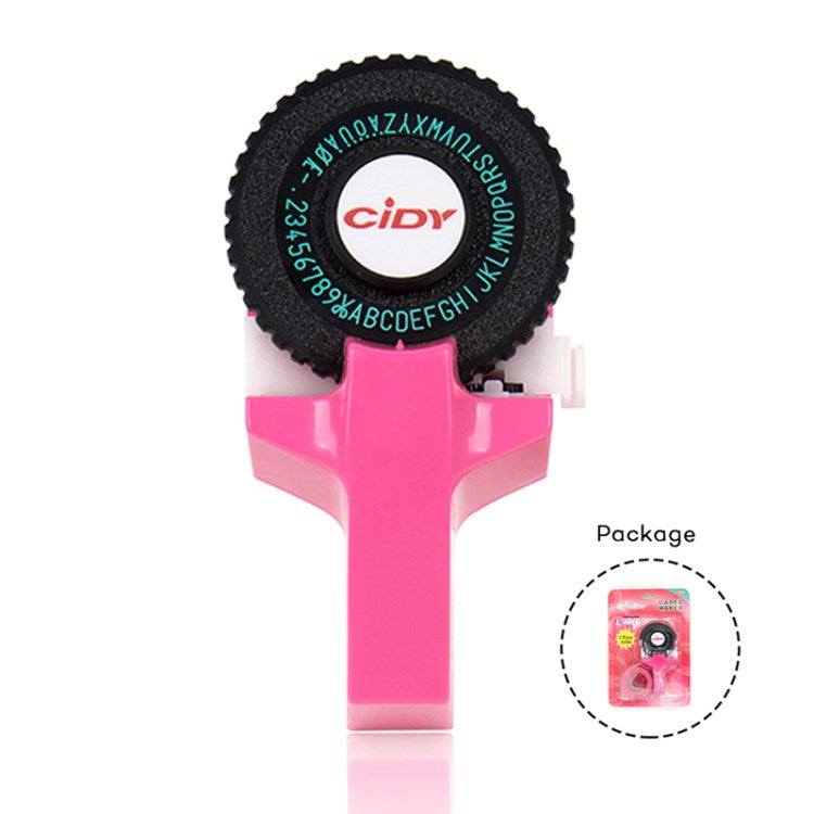 CIDY Motex E-101 Manual Label Maker with 2Pcs 9mm Label Tapes for Motex 3D Label Printer Labeling Machine