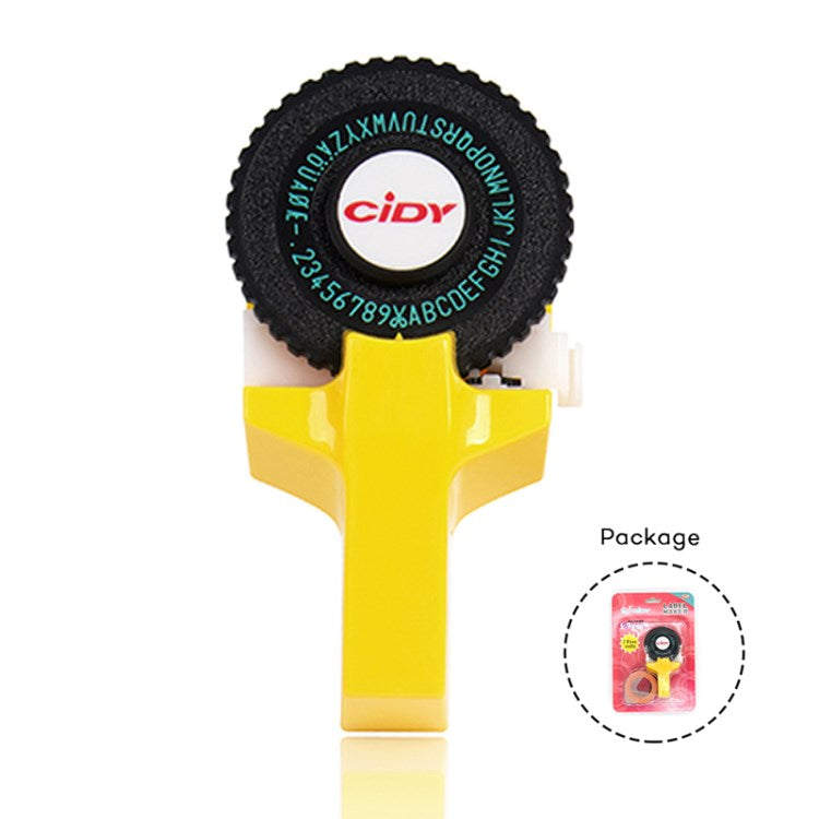 CIDY Motex E-101 Manual Label Maker with 2Pcs 9mm Label Tapes for Motex 3D Label Printer Labeling Machine
