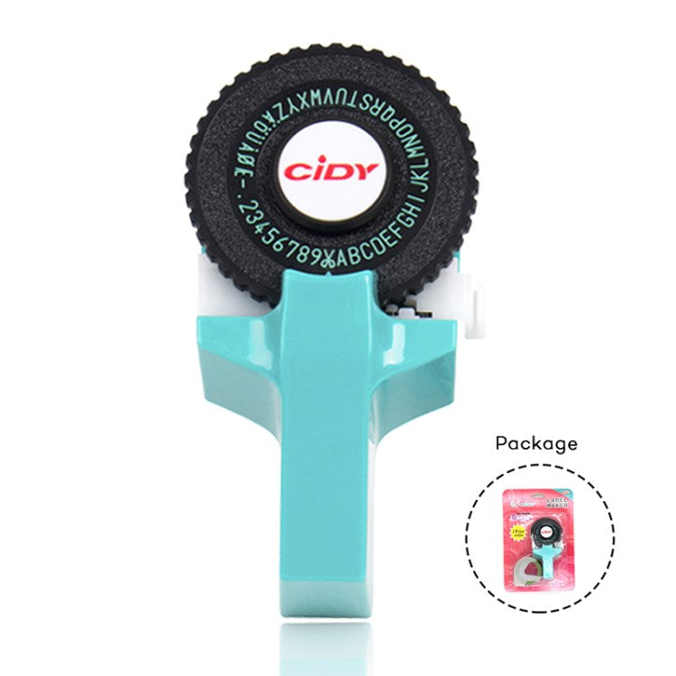 CIDY Motex E-101 Manual Label Maker with 2Pcs 9mm Label Tapes for Motex 3D Label Printer Labeling Machine