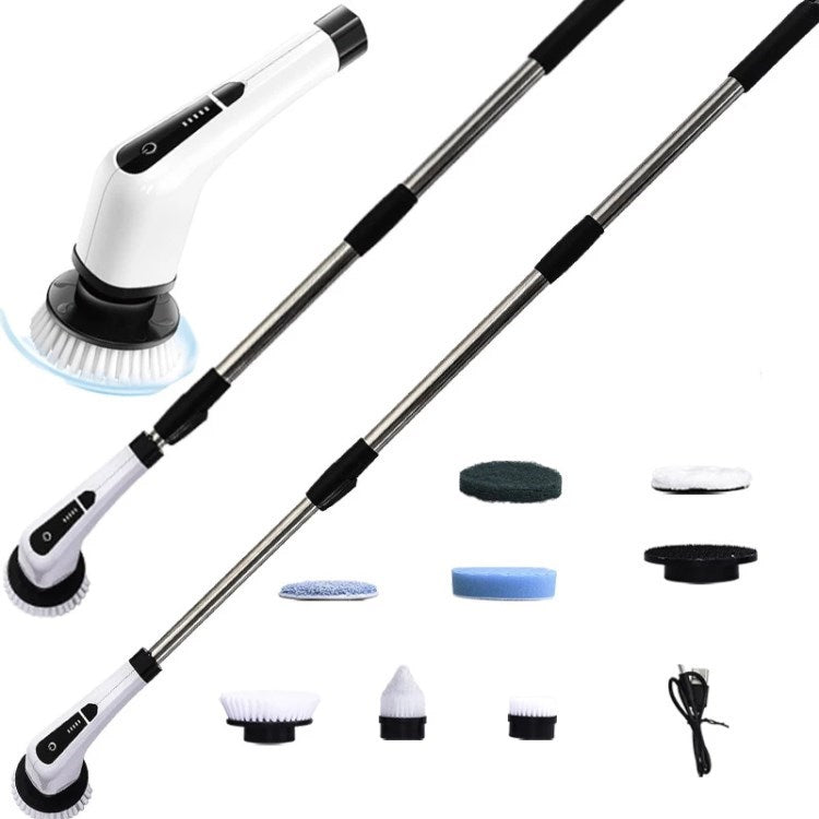 ANS-8050 7-in-1 2 Speeds Electric Spin Scrubber Handheld Brush Set for Cleaning Bathtub Toilet Floor Window