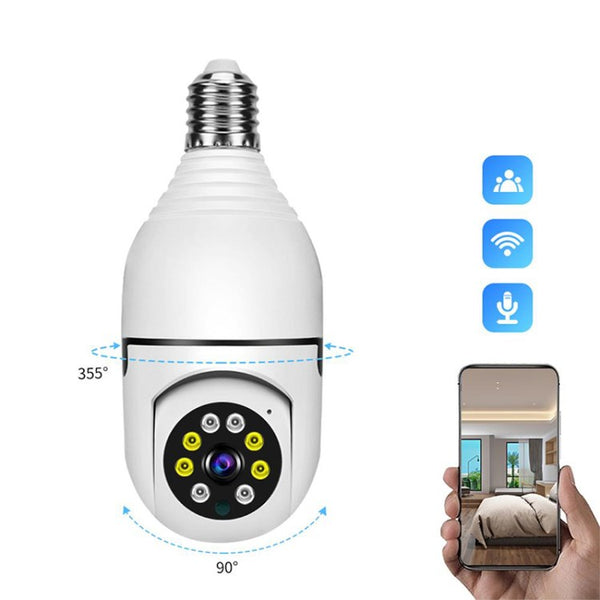 5G Home Security Camera System Wifi Indoor Surveillance Camera E27 200W Bulb Night Vision Auto Tracking Zoom Security Camera Monitor