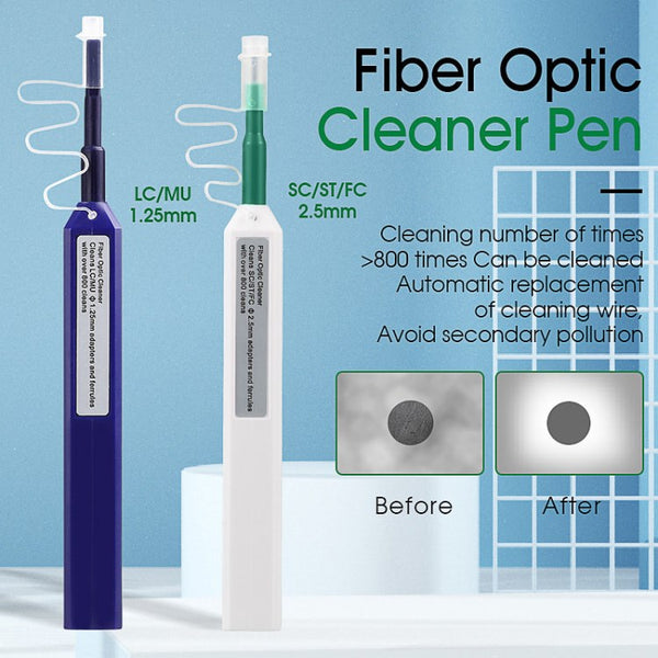 2Pcs FTTH Optical Fiber Cleaning Tool for SC FC ST LC Our SC / LC Connector 1.25mm / 2.5mm Fiber Cleaner Pens