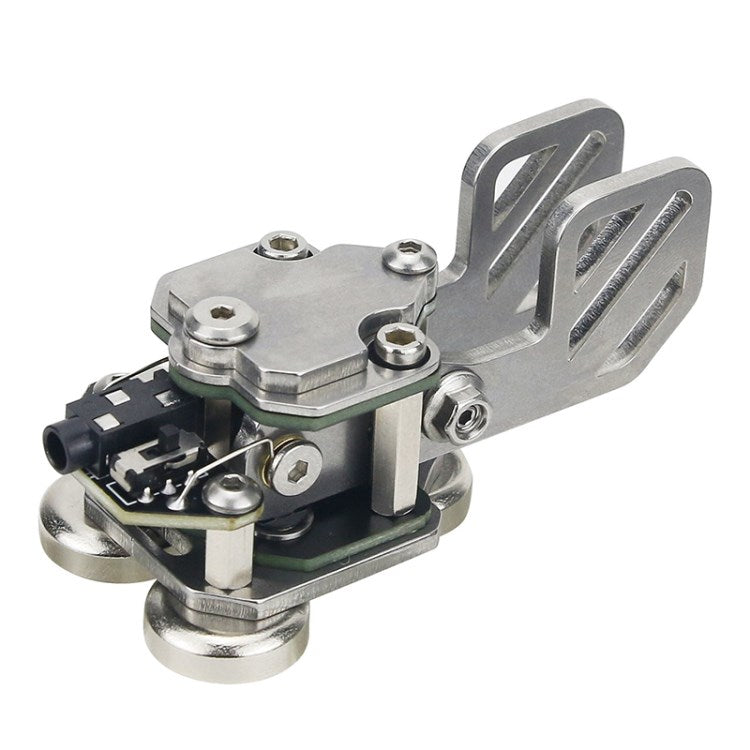 Stainless Steel Portable Telegraph Key Paddle Key with Magnet Base for CW Morse Key