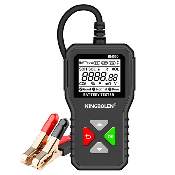 KINGBOLEN BM550 6V 12V 24V Car Battery Tester Tools Automotive Diagnostic Tools 100-2000 CCA Tester 2Ah-220Ah Battery Analyzer