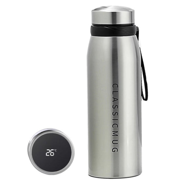 CLASSICMUG Insulated Thermos 1100ml Sports Stainless Steel Smart Thermos Cup with Temperature Display Leakproof Water Bottle (NO FDA Certification)