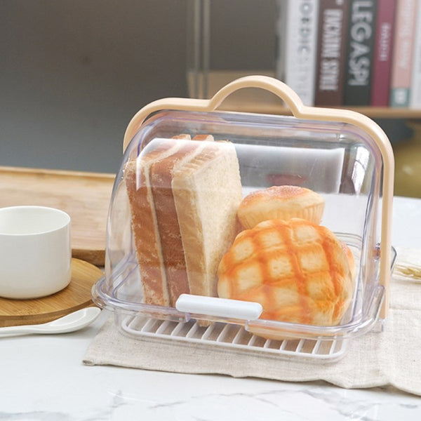 Portable Plastic Bread Box with Lid Bread Container Bread Keeper for Carrying Storing (BPA-Free, NO FDA Certification)