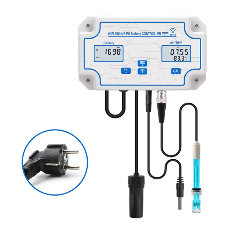 W2825 WiFi Temp PH Salinity Meter Water Quality Detector Controller Multiparameter Water Analyzer