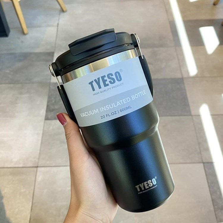 TYESO Vacuum Insulated Water Bottle Large Capacity Stainless Steel Coffee Mug with Straw Lid for Hiking, Travel (BPA-free, No FDA Certificate)
