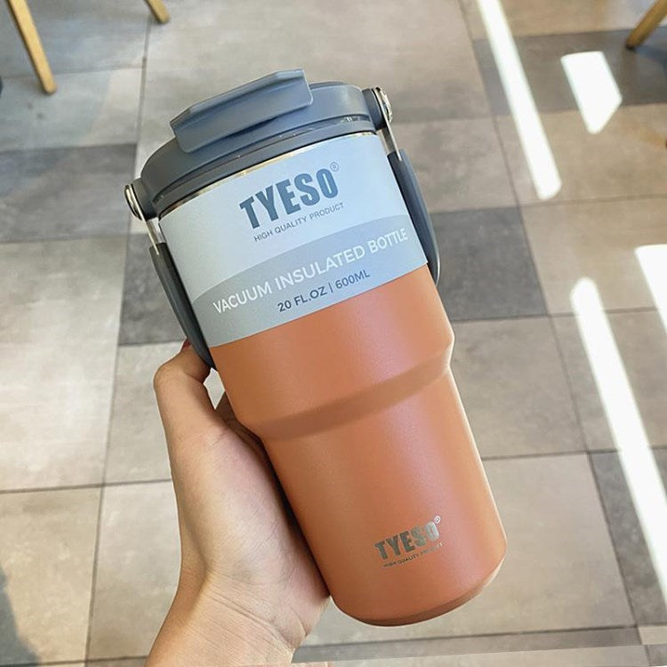 TYESO Vacuum Insulated Water Bottle Large Capacity Stainless Steel Coffee Mug with Straw Lid for Hiking, Travel (BPA-free, No FDA Certificate)
